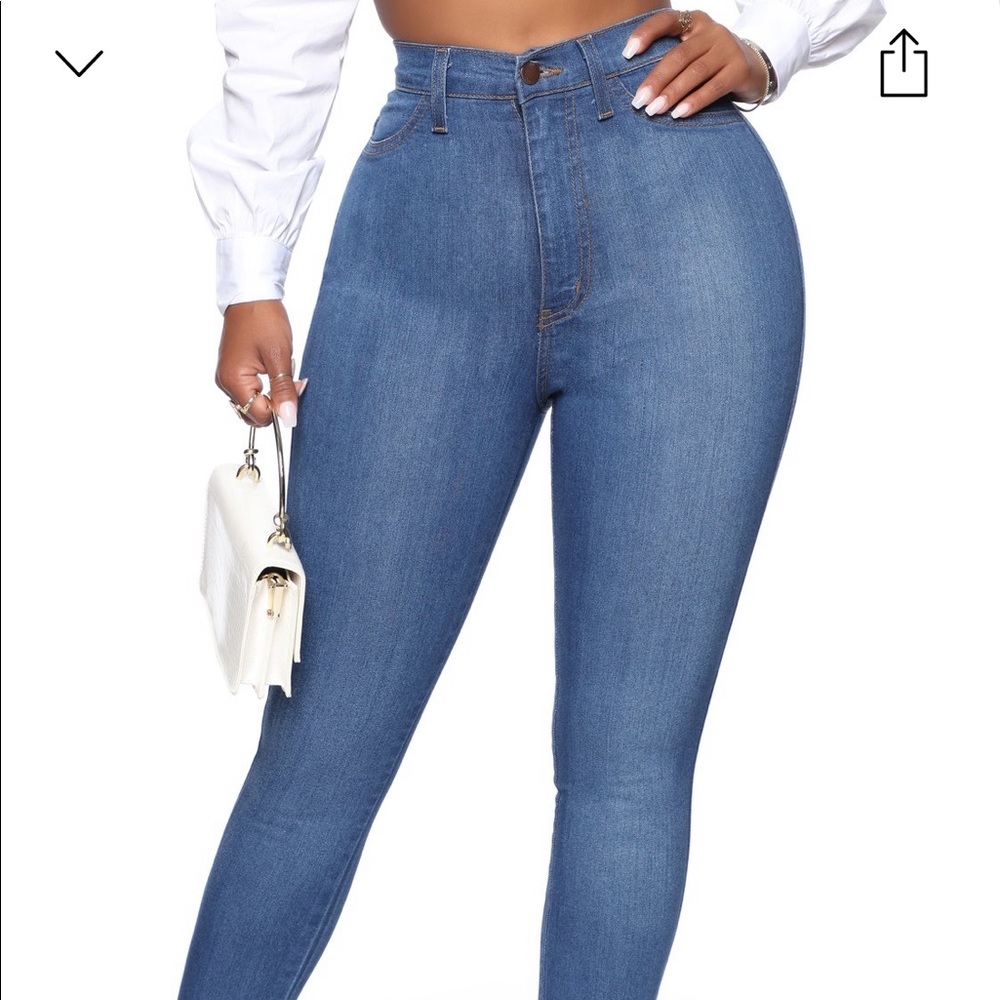 Fashion Nova Classic High Waist Jeans Medium Blue